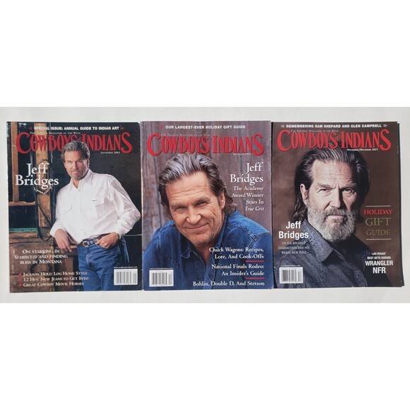 Other - Bundle Of 3 Cowboys & Indians Magazines Featuring Jeff Bridges 2003, 2010 & 2017